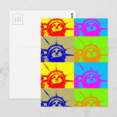 4 Colour Pop Art Lady Liberty Briefkaart (Voorkant / Achterkant)