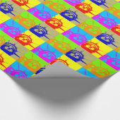 4 Colour Pop Art Lady Liberty Cadeaupapier (Hoek)