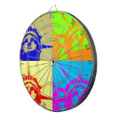 4 Colour Pop Art Lady Liberty Dartbord (Voorkant Rechts)