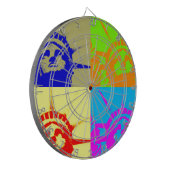 4 Colour Pop Art Lady Liberty Dartbord (Voorkant Links)