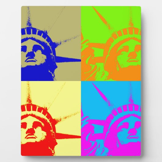 4 Colour Pop Art Lady Liberty Fotoplaat (Voorkant)