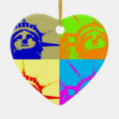 4 Colour Pop Art Lady Liberty Keramisch Ornament (Voorkant)