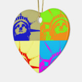 4 Colour Pop Art Lady Liberty Keramisch Ornament (Links)