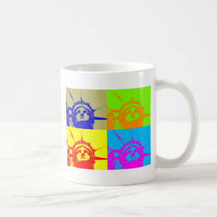4 Colour Pop Art Lady Liberty Koffiemok