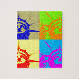 4 Colour Pop Art Lady Liberty Legpuzzel
