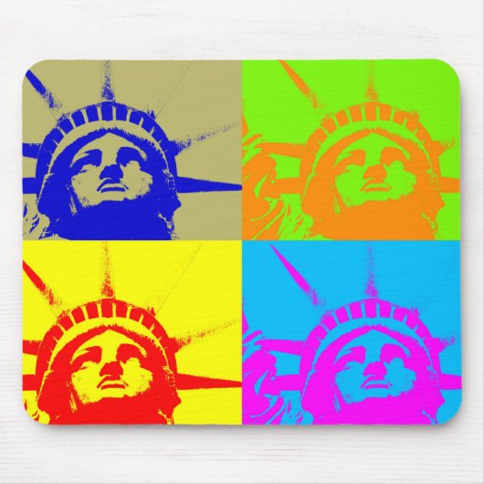 4 Colour Pop Art Lady Liberty Muismat (Voorkant)