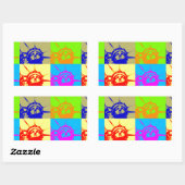 4 Colour Pop Art Lady Liberty Rechthoekige Sticker (Vel)