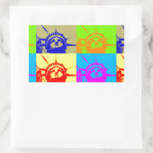 4 Colour Pop Art Lady Liberty Rechthoekige Sticker (Tas)