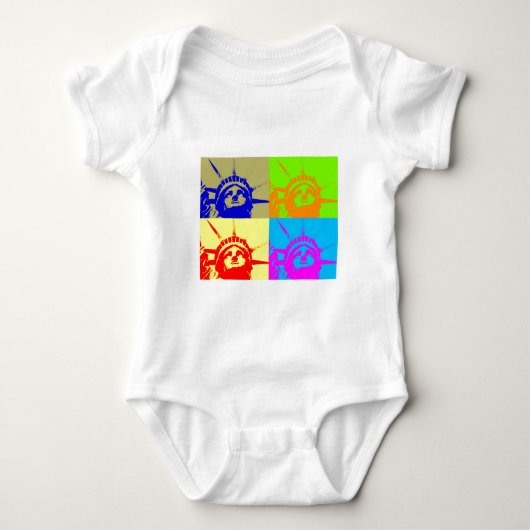 4 Colour Pop Art Lady Liberty Romper (Voorkant)