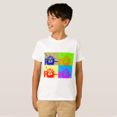 4 Colour Pop Art Lady Liberty T-shirt (Voorkant volledig)