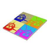 4 Colour Pop Art Lady Liberty Tegeltje (Zijkant)