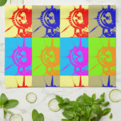 4 Colour Pop Art Lady Liberty Theedoek (Gevouwen)
