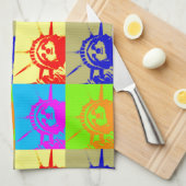 4 Colour Pop Art Lady Liberty Theedoek (Quarter Fold)