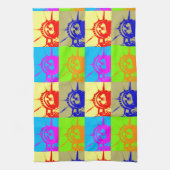 4 Colour Pop Art Lady Liberty Theedoek (Verticaal)
