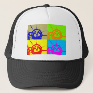 4 Colour Pop Art Lady Liberty Trucker Pet