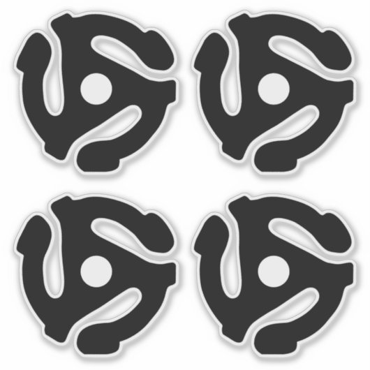4 COOL Retro  Black 45 spacer DJ Sticker (Voorkant)