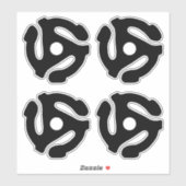 4 COOL Retro  Black 45 spacer DJ Sticker (Vel)