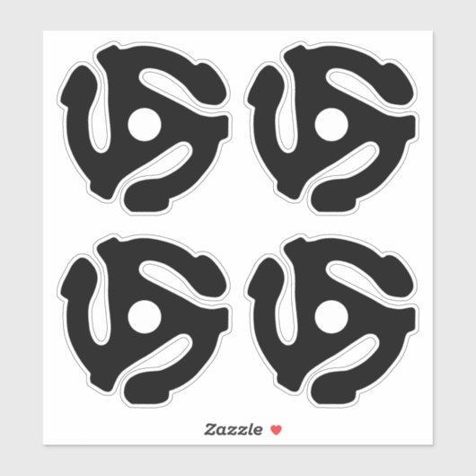 4 COOL Retro Black 45 spacer DJ Sticker (Vel)