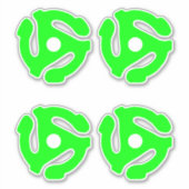 4 COOL Retro Fluo Green 45 spacer DJ Sticker (Voorkant)