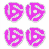 4 COOL Retro  Hot Pink 45 spacer DJ Sticker (Voorkant)