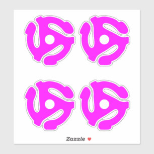 4 COOL Retro  Hot Pink 45 spacer DJ Sticker