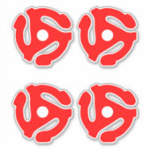 4 COOL Retro  Red 45 voorzetkamer DJ Sticker (Voorkant)