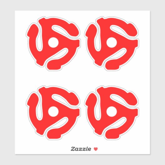 4 COOL Retro  Red 45 voorzetkamer DJ Sticker (Vel)