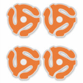 4 COOL Retro Sinaasappel 45 spacer DJ Sticker (Voorkant)