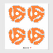 4 COOL Retro Sinaasappel 45 spacer DJ Sticker (Vel)
