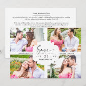 4 Custom Photos Minimalist Modern Collage Wedding (Voorkant / Achterkant)