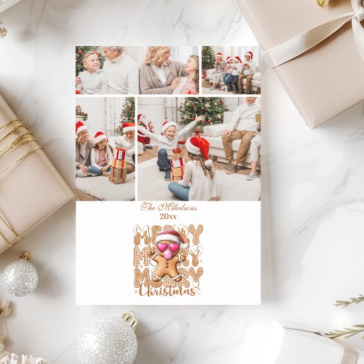 4 Cute Gingerbread  Merry Christmas  Feestdagenkaart