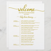 4 dagen baby shower routebeschrijving gouden tijdl (Voorkant / Achterkant)