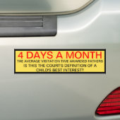 4 DAGEN PER MAAND BUMPERSTICKER (Op auto)