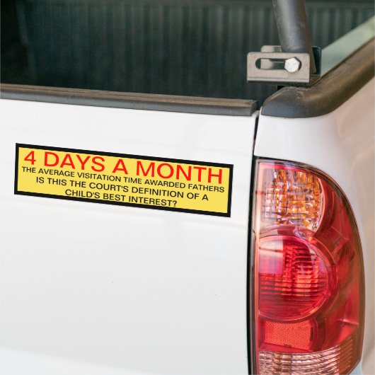 4 DAGEN PER MAAND BUMPERSTICKER (Op Truck)