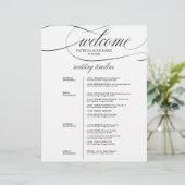 4 dagen trouw itinerarium Elegant Zwarte Script (Staand voorkant)