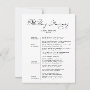 4 dagen trouwweekend reisplan Elegant script Kaart