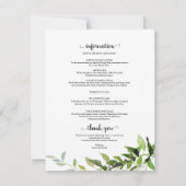 4 dagen Weddenschap rondreis Elegant Greenery Kaart (Achterkant)