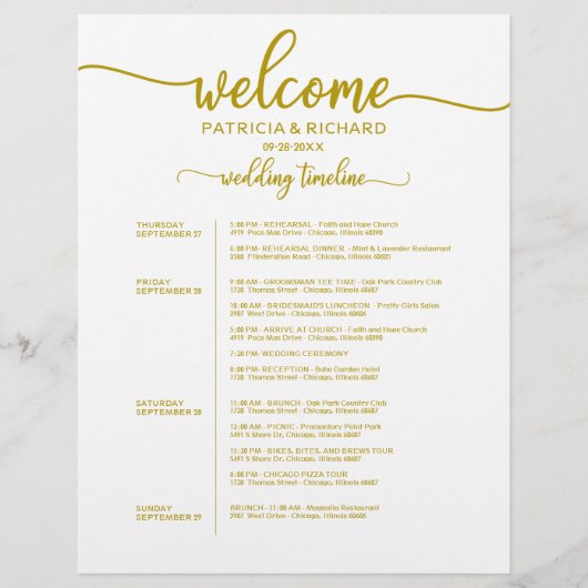 4 dagen Weduwenweek rondzendtijdlijn Gold tijdlijn (Voorkant)