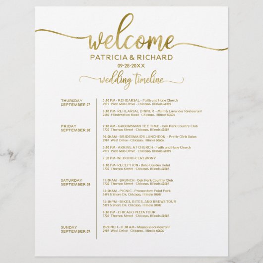 4 dagen Wekens bruiloft Wekend Itinerary Chic Chro (Voorkant)