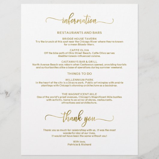 4 dagen Wekens bruiloft Wekend Itinerary Chic Chro (Achterkant)