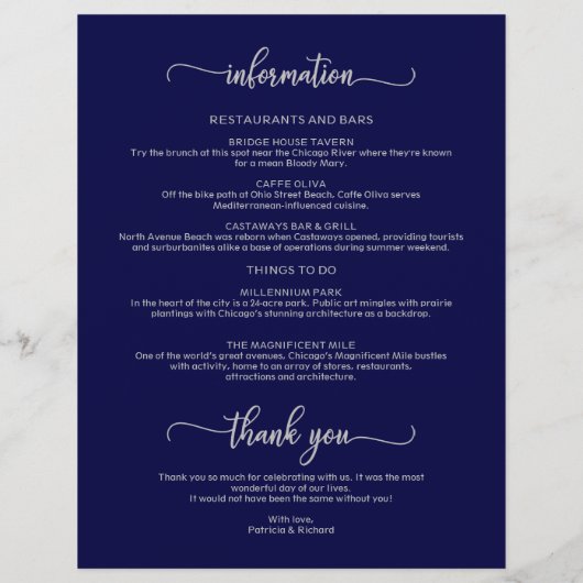 4 dagen Woensdag rondom de lijntijdlijn Navy Blue  (Achterkant)