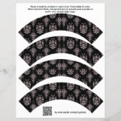 4 Damask Weduwdag Aangepaste Cupcake Wrappers Flyer (Voorkant)