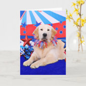 4 de Artillerist van juli - Golden retriever - Kaart (Gele Bloem)