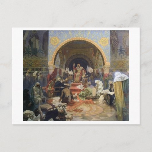 #4 De Bulgaarse Tsar Simeon, Mucha Briefkaart (Voorkant)