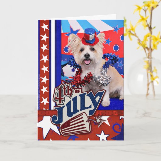 4 de Dame van juli - Westie X - Kaart (Gele Bloem)