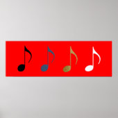 4 decor voor muzieknotities poster (Voorkant)