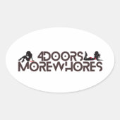 4 Deuren Meer hoeren Ovale Sticker (Voorkant)