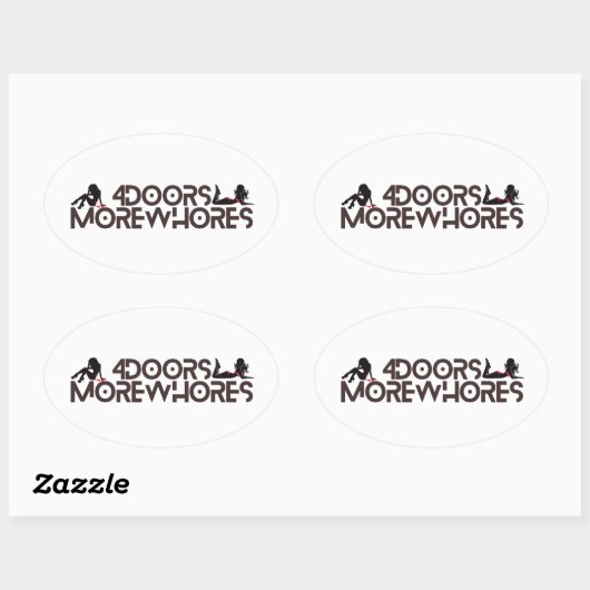 4 Deuren Meer hoeren Ovale Sticker (Vel)