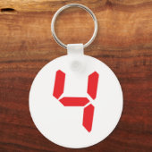 4 digitaal getal van vier rode wekkers sleutelhanger (Voorkant)