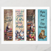 4 DIY Schattigee katten en boeken citeren Bladwijz (Voorkant)